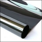 Pellicola adesiva - 50 cm x 10 m - protezione UV medio/alta - trasparenza medio bassa -  riflettente/nero - Patifix