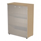 Armadio modulare - a 2 ante vetro - 90 x 44 x 123 cm - rovere
