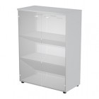 Armadio modulare - a 2 ante vetro - 90 x 44 x 123 cm - grigio