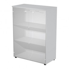 Armadio modulare - a 2 ante vetro - 90 x 44 x 123 cm - grigio