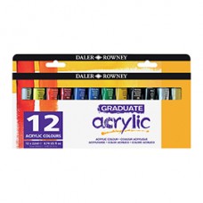 Colore acrilico fine Graduate - 22 ml - colori assortiti - Daler Rowney - 12 pezzi Colore acrilico fine Graduate - 22 ml - colori assortiti - Daler Rowney - 12 pezzi