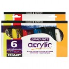 Colore acrilico fine Graduate - 75 ml - colori primari assortiti - Daler Rowney - 6 pezzi