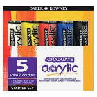 Colore acrilico fine Graduate - 120 ml - colori assortiti - Daler Rowney - 5 pezzi Colore acrilico fine Graduate - 120 ml - colori assortiti - Daler Rowney - 5 pezzi