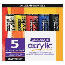 Colore acrilico fine Graduate - 120 ml - colori assortiti - Daler Rowney - 5 pezzi Colore acrilico fine Graduate - 120 ml - colori assortiti - Daler Rowney - 5 pezzi