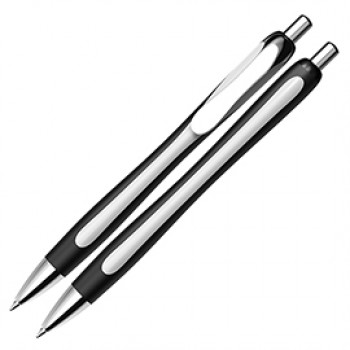 Penna a sfera a scatto Slider Rave  - punta XB  - fusto nero/bianco - nero - Schneider