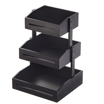 Espositore buffet - 3 piani - bamboo nero - H 41cm - Leone