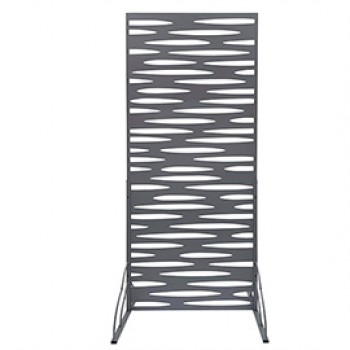 Pannello decorativo - metallo - con piedi laterali - 80 x 180 cm - grigio - Verdemax