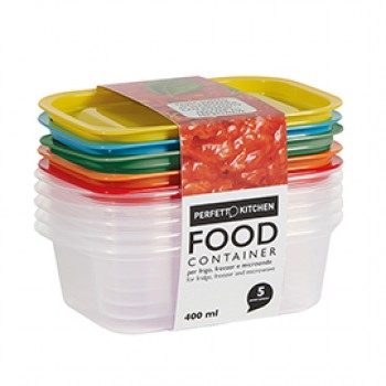 Contenitori alimenti – 164 x 111 x 51 mm – 400 ml - PP - Perfetto – conf. 5 pezzi