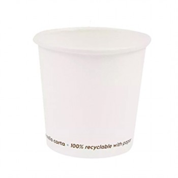 Bicchiere caffè - carta - 75 ml - bianco - Signor Bio - conf. 50 pezzi
