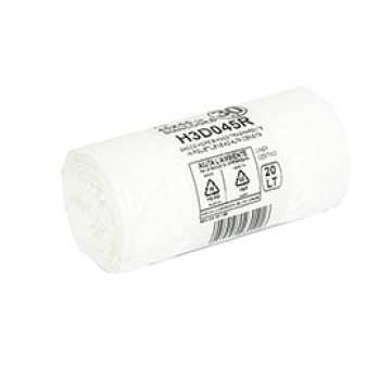 Sacco rifiuti - HDPE - 45 x 55 cm - 20 L - 15my - bianco - Bio Extrusion - conf. 30 pezzi