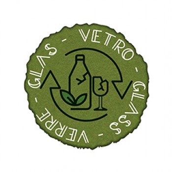 Etichetta in vinile raccolta differenziata Stik - vetro - autoadesiva - 10,5 x 10,5 cm - PVC - verde - Medial International