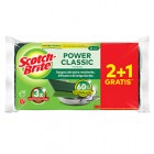 Spugna abrasiva Power Classic - antibatterica - 14,2x2,4x11,5 cm - giallo/verde - Scotch-Brite - conf. 3 pezzi