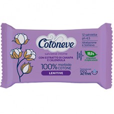 Salvietta intima lenitiva - cotone biodegradabile - Cotoneve - conf. 12 pezzi
