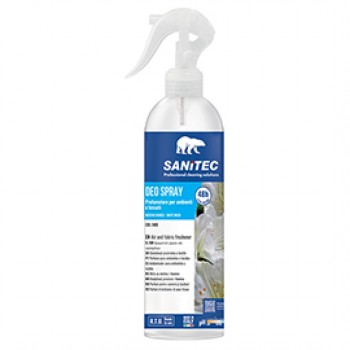 Profumatore Deo Spray - per ambienti e tessuti - trigger 300 ml - muschio bianco - Sanitec Profumatore Deo Spray - per ambienti e tessuti - trigger 300 ml - muschio bianco - Sanitec