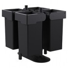 Portarifiuti MODULA - da terra - con contenitore - quadruplo - 91 x 91 x 97,5 cm - 73+73+73+73 L - antracite - Stilcasa