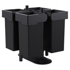 Portarifiuti MODULA - da terra - con contenitore - quadruplo - 91 x 91 x 97,5 cm - 73+73+73+73 L - antracite - Stilcasa