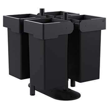 Portarifiuti MODULA - da terra - con contenitore - quadruplo - 91 x 91 x 97,5 cm - 73+73+73+73 L - antracite - Stilcasa