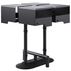 Portarifiuti MODULA - da terra - coperto - con reggisacco - quadruplo - 90 x 90 x 107,5 cm - 120+120+120+120 L - antracite - Stilcas a