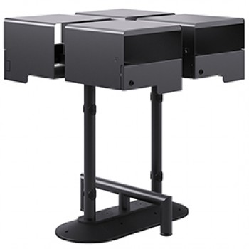 Portarifiuti MODULA - da terra - coperto - con reggisacco - quadruplo - 90 x 90 x 107,5 cm - 120+120+120+120 L - antracite - Stilcas a