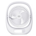 Ventilatore da tavolo Kimono - ricaricabile - con luce LED - 24,8 x 8 x 30,5 cm - bianco - CFG