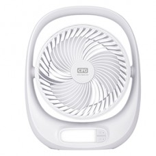 Ventilatore da tavolo Kimono - ricaricabile - con luce LED - 24,8 x 8 x 30,5 cm - bianco - CFG