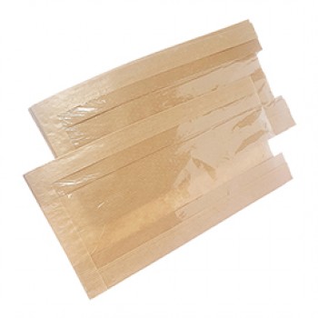 Sacchetto per alimenti - con finestra - 14 x 24 cm - carta kraft - avana - Viva - conf. 1000 pz