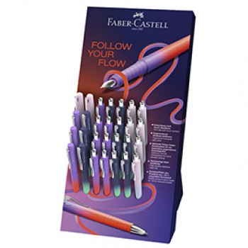 Poly Ball + Poly Pen Flow - fusto colori assortiti - Faber-Castell - expo da 28 pezzi Poly Ball + Poly Pen Flow - fusto colori assortiti - Faber-Castell - expo da 28 pezzi