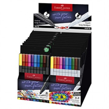 Grip Boldpen + Grip Finepen - colori assortiti - Faber-Castell - expo da 20 astucci Grip Boldpen + Grip Finepen - colori assortiti - Faber-Castell - expo da 20 astucci