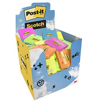 Blocchetto adesivo - 76 x 76 mm - 100 fg - colori assortiti - Post-it® - expo 60 pezzi Blocchetto adesivo - 76 x 76 mm - 100 fg - colori assortiti - Post-it® - expo 60 pezzi
