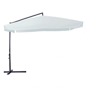 Ombrellone quadro - con braccio laterale - 3 x 3 m - bianco - Garden Friend Ombrellone quadro - con braccio laterale - 3 x 3 m - bianco - Garden Friend