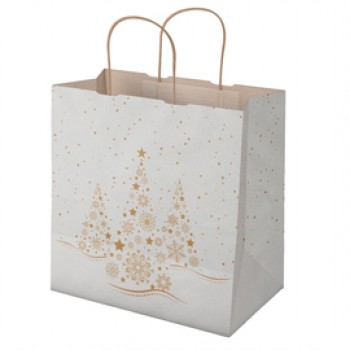 Shopper - maniglie cordino - 28 x 17 x 29 cm - carta kraft - Xmas Dream - bianco - Mainetti Bags - conf. 25 pezzi Shopper - maniglie cordino - 28 x 17 x 29 cm - carta kraft - Xmas Dream - bianco - Mainetti Bags - conf. 25 pezzi