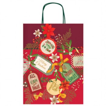Shopper collezione Tanti Auguri - con manici - 16 x 21 x 8 cm - fantasia natale - Rex Sadoch Shopper collezione Tanti Auguri - con manici - 16 x 21 x 8 cm - fantasia natale - Rex Sadoch