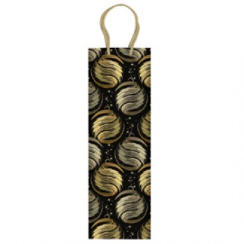 Portabottiglie natale - 37 x 12 x 9 cm - carta patinata - nero/oro - Rex Sadoch Portabottiglie natale - 37 x 12 x 9 cm - carta patinata - nero/oro - Rex Sadoch