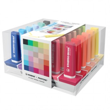 Evidenziatori Stabilo Boss Pantone - punta a scalpello - tratto 2 - 5 mm - colori assortiti - Stabilo - deskset 30 pezzi Evidenziatori Stabilo Boss Pantone - punta a scalpello - tratto 2 - 5 mm - colori assortiti - Stabilo - deskset 30 pezzi