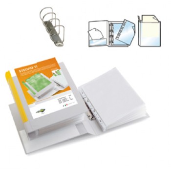 Raccoglitore personalizzabile Stelvio TI - 4 anelli a D 40 mm - dorso 5,5 cm - 22 x 30 cm - bianco - Sei Rota