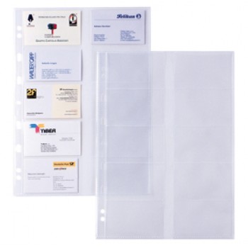 Buste forate Atla Card - porta biglietti da visita - 20 spazi - PPL - 21 x 29,7 cm - trasparente - Sei Rota - conf. 10 pezzi