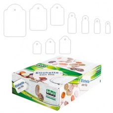 Etichette con filo A388 - 15 x 24 mm - bianco - Lebez - conf. 1000 pezzi