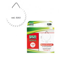 Appendicartelli adesivi - 3,5 cm - carta gommata - bianco - Lebez - conf. 100 pezzi