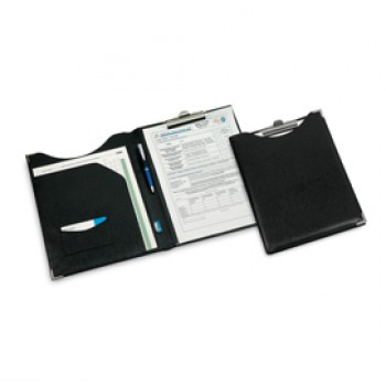 Portablocco in similpelle con tasca - nero - 24 x 31cm - Lebez