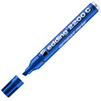 Marcatore permanente 2200C - punta a scalpello - da 1 a 5 mm - blu  - Edding