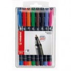 Pennarello OHPen universal permanente 843 - punta media 1 mm - colori assortiti - Stabilo - conf. 8 pezzi