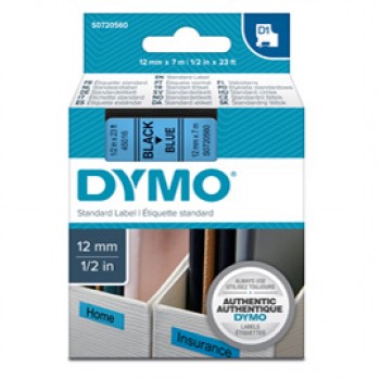 Nastro D1 standard 450160 - 12 mm x 7 mt - PL - nero/blu - Dymo Nastro D1 standard 450160 - 12 mm x 7 mt - PL - nero/blu - Dymo