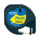 Nastro Letratag 912020 - in plastica - 12 mm x 4mt - giallo - Dymo