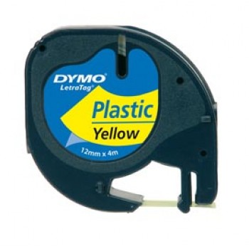 Nastro Letratag 912020 - 12 mm x 4 mt - plastica - giallo - Dymo