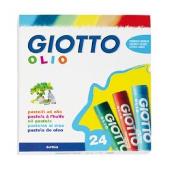 Pastelli a olio - lunghezza 70 mm - diametro11 mm - colori assortiti - Giotto - conf. 24 pezzi
