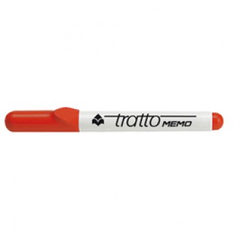 Pennarello Tratto Memo- a secco - per lavagne cancellabili - punta conica - tratto 2,5 mm - rosso - Tratto