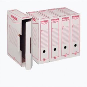 Scatola archivio Storage - A4 - 8,5x31,5x22,3 cm - bianco e rosso - Esselte Dox