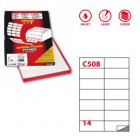 Etichette adesive C/508 - in carta - permanenti - 105 x 42,43mm - 14 et/fg - 100 fogli - bianco - Markin