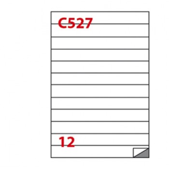 Etichette adesive C/527 - in carta - permanenti - 210 x 24,75 mm - 12 et/fg - 100 fogli - bianco - Markin