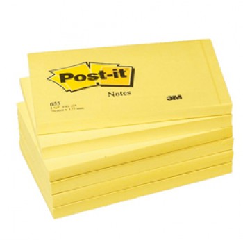Blocco foglietti - 655 - 76 x 127 mm - giallo Canary - 100 fogli - Post-it